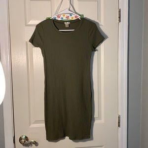 Olive Green Short Sleeve Dress
